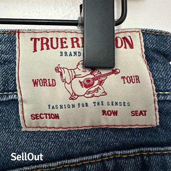 True Religion Becca Women's Bootcut Jeans Size 27 Blue Distressed - Picture 4 of 5